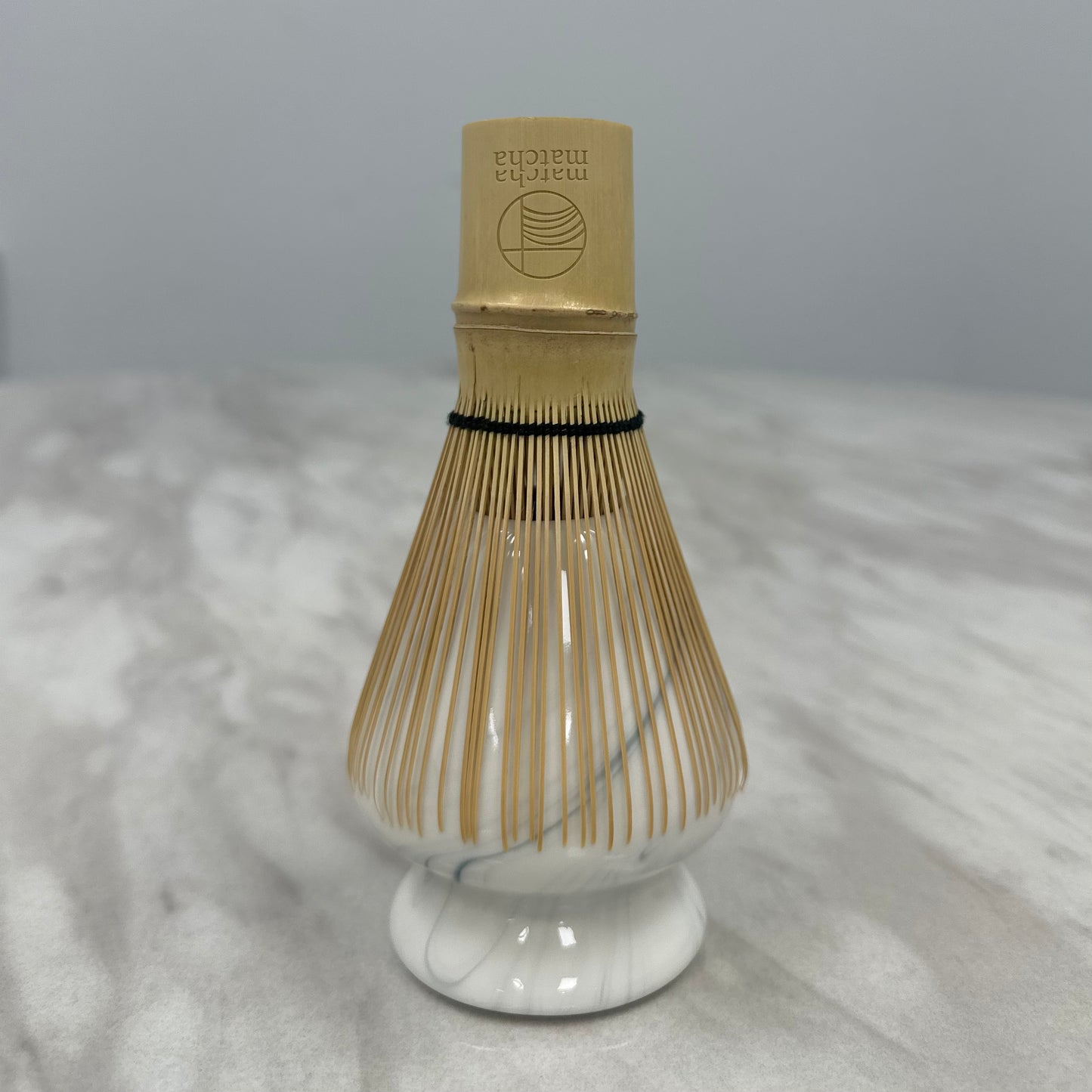 Shirayuki Chasen Stand – White Marble Ceramic Matcha Whisk Holder