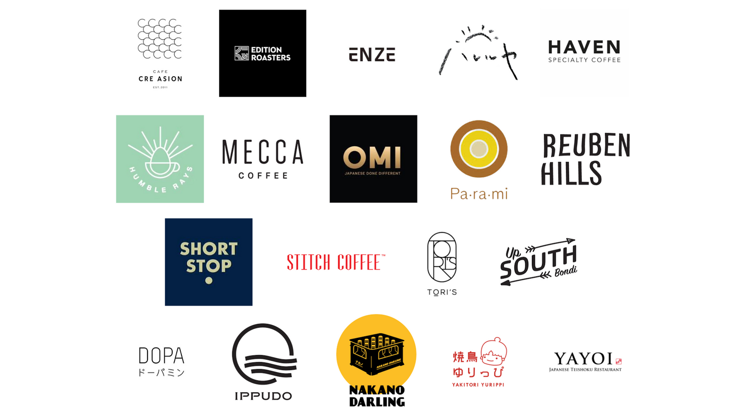 Collection of various brand logos on a white background